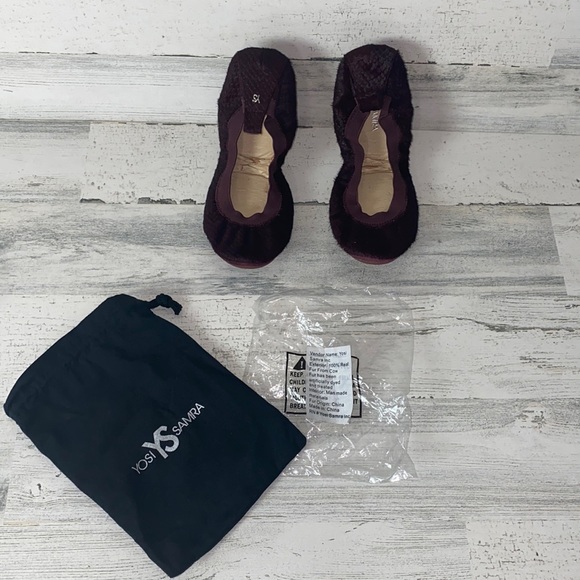 Yosi Samra Embossed Cow Fur Ballet Flat